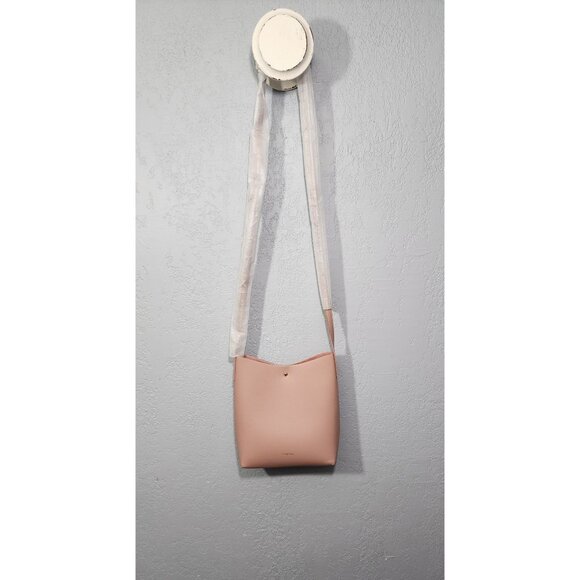 Samara Pink Vegan Leather Crossbody Bag With Adjustable Strap - Picture 1 of 6